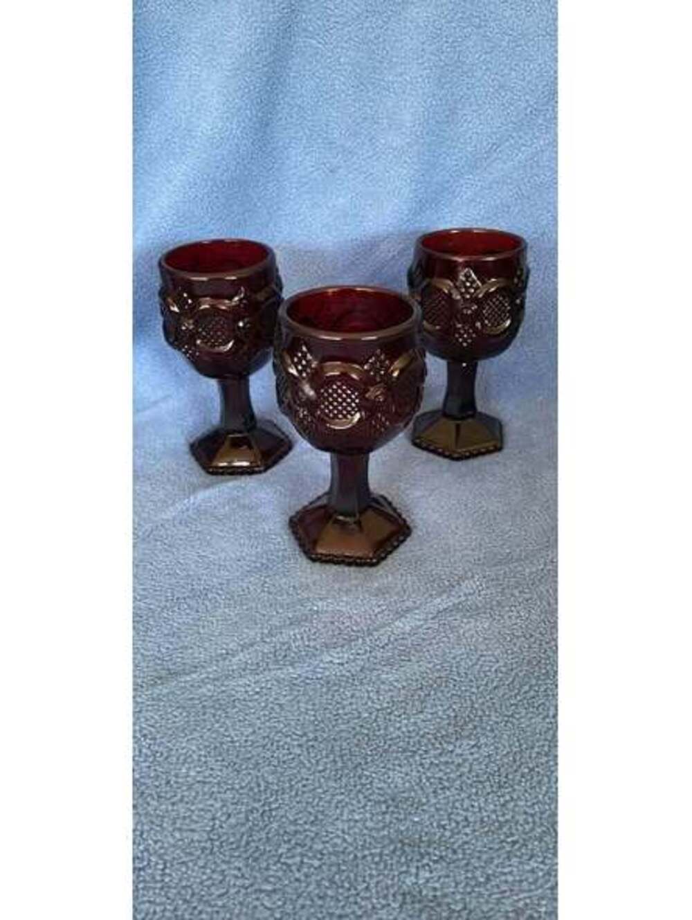 Avon 1876 Cape Cod Ruby Red wine goblets